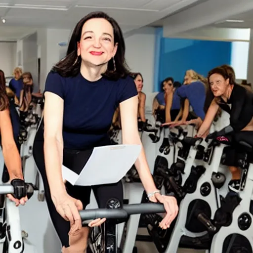 Prompt: Sheryl Sandberg at SoulCycle