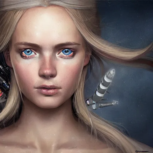 Image similar to epic cinematic shot of beautiful scandinavian princess with symmetrical face stunning eyes and long blonde surrounded by bullets and bulletholes, weta disney pixar, hi - fructose, decadent highly - detailed digital painting, golden ratio, octane render, artstation, cinematic composition, smooth, sharp focus, artgerm, mucha, loish, wlop hdr