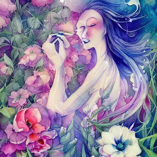 Image similar to watercolor garden by anna dittmann