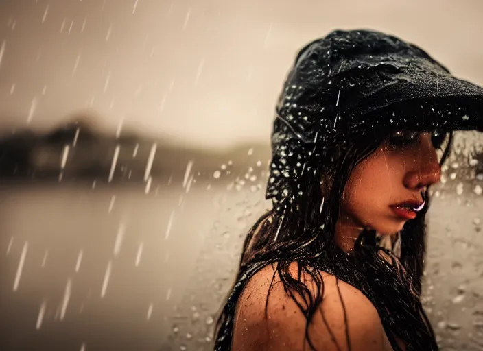 Prompt: why aren't we getting wet, cinematic lighting, bokeh, film, highly detailed, 8 k