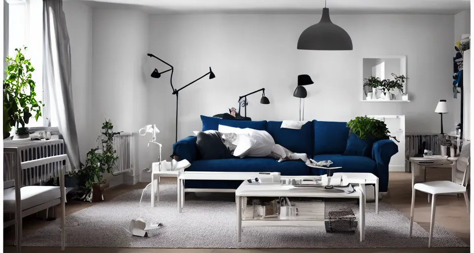 Image similar to IKEA catalogue photo of a living room by Wayne Barlow