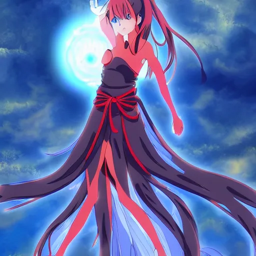 Image similar to anime goddess in lava