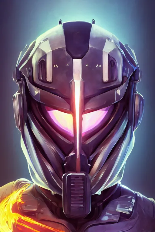 Image similar to epic mask helmet robot ninja portrait stylized as fornite style game design fanart by concept artist gervasio canda, behance hd by jesper ejsing, by rhads, makoto shinkai and lois van baarle, ilya kuvshinov, rossdraws global illumination radiating a glowing aura global illumination ray tracing hdr render in unreal engine 5