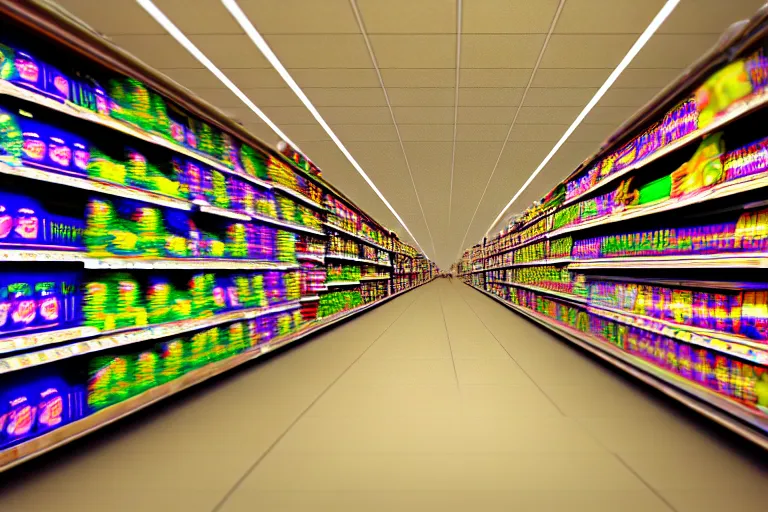 Prompt: lsd trip in the supermarket. super realistic 8 k render of a elegant, cinematic composition