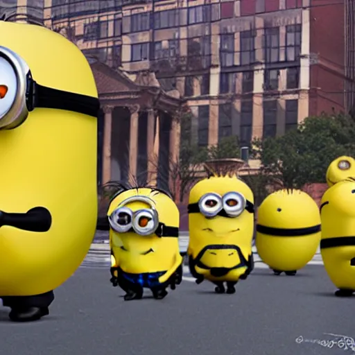 Image similar to minion macys parade thanks giving day balloon float realstic photo