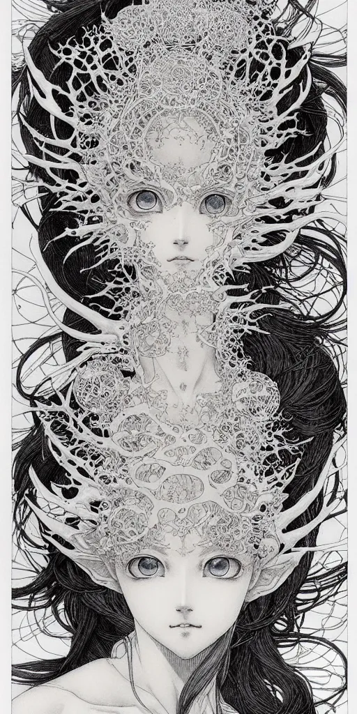 Prompt: prompt: Fragile looking vessel portrait soft light drawn by Vania Zouravliov and Takato Yamamoto, inspired by Evangeleon Anime, magical and alchemical weapons, soft light, white background, intricate detail, intricate ink painting detail, sharp high detail, manga and anime 2000