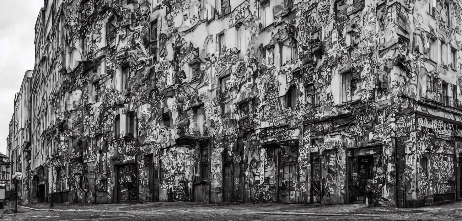 Prompt: kreuzberg streets, hyperrealistic, gritty, dark, urban photography, photorealistic, high details