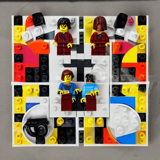 Prompt: a lego Beatles set