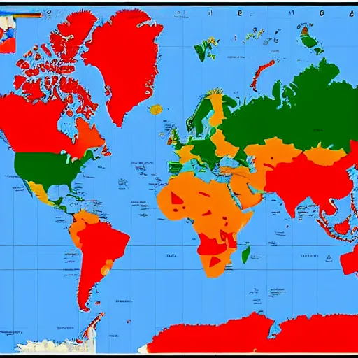 Image similar to Map of the world where all countries are filled in by their flag