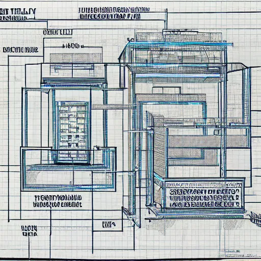 Image similar to highly detailed blueprint of teleporting device