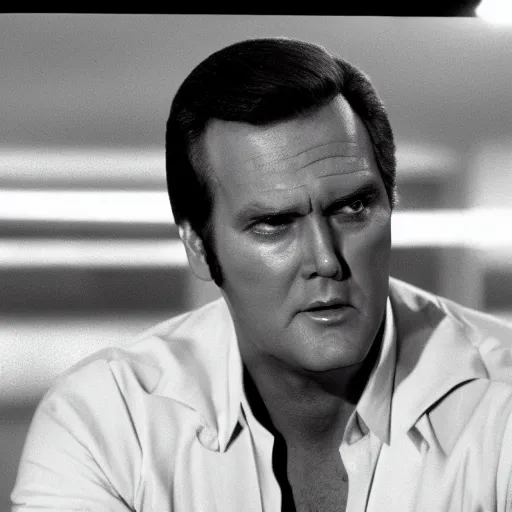 Image similar to lee majors as the six million dollar man, standing up, looking at the camera, photorealistic, 8 k