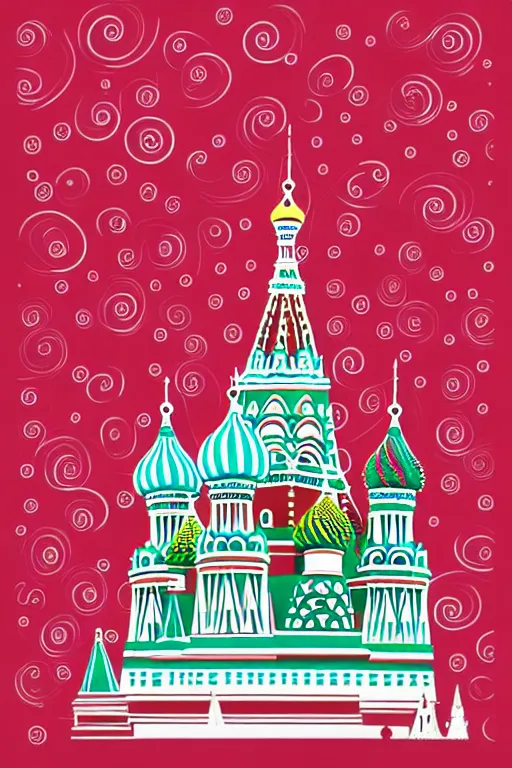 Prompt: minimalist boho style art of colorful moscow, illustration, vector art