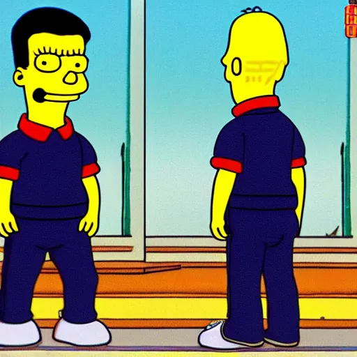 Image similar to chinese boy with buzz cut, simpsons style