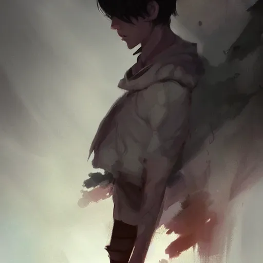 Image similar to Boy who was hurt+dark+gloomy+sad+8k+concept art +trending on artstation+by rossdraws and greg rutkowski