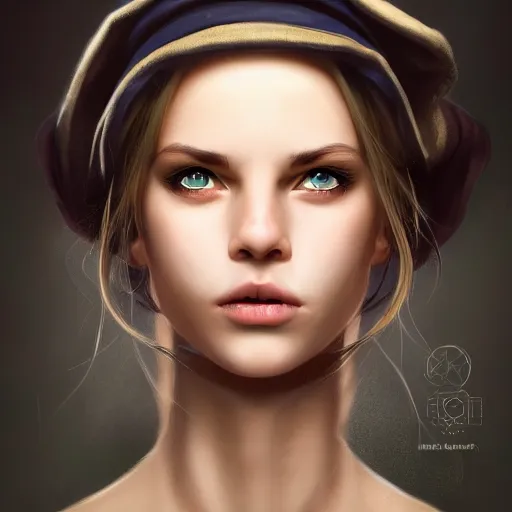 Prompt: centered detailed portrait of an magican-girl with a basecap, realistic character concept, beautiful magican, identical eyes, gazing eyes, beautiful eyes medium shot, elegant pose, fantasy, illustration, slender symmetrical face and body, artstation, cinematic lighting, hyperdetailed, cgsociety, 8k, high resolution, Charlie Bowater, Tom Bagshaw and Tom Richmond, single face, insanely detailed and intricate, beautiful, elegant, golden ratio, dark fractal background, vfx, postprocessing, alluring