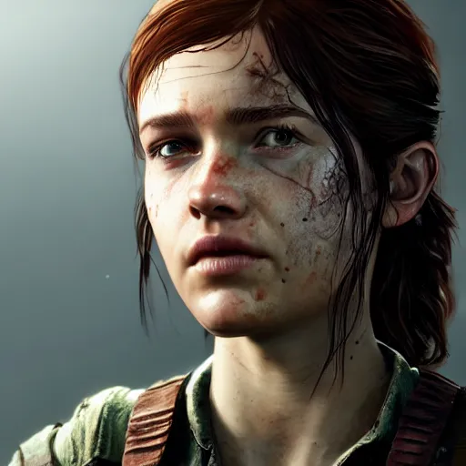 Prompt: Ellie from the last of us as a witcher, high quality 8k hd, oil on canvas, hyperralistic art