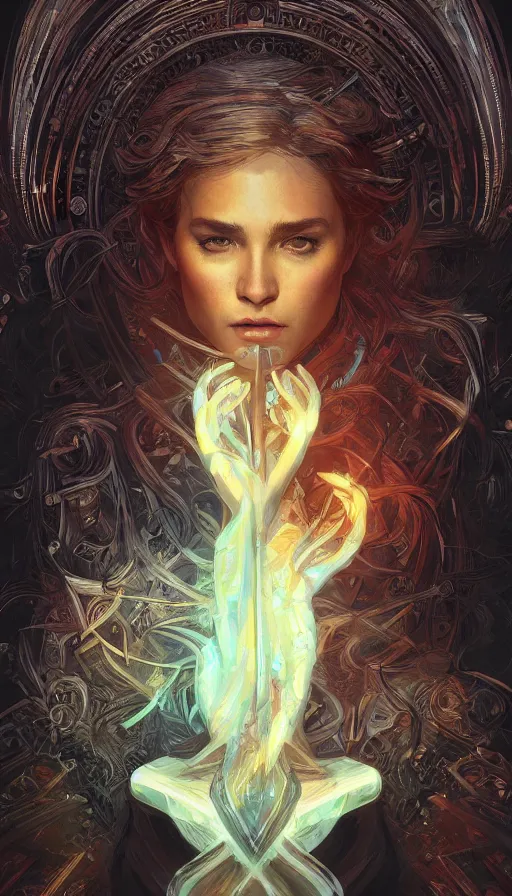 Prompt: addiction, fame of thrones, lord of daggers, neon, fibonacci, sweat drops, insane, intricate, highly detailed, digital painting, artstation, concept art, smooth, sharp focus, illustration, Unreal Engine 5, 8K, art by artgerm and greg rutkowski and alphonse mucha