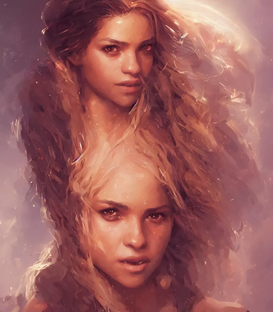 Image similar to portrait of shakira by greg rutkowski, young, attractive, highly detailed portrait, scifi, digital painting, artstation, concept art, smooth, sharp foccus ilustration, artstation hq