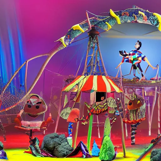 Claymation Style Circus, Giant Bug Audience, Hyper | Stable Diffusion ...