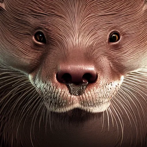 Prompt: the otter queen expression, photo realistic, dramatic cinematic lighting, octane render, 4k, ultra detailed