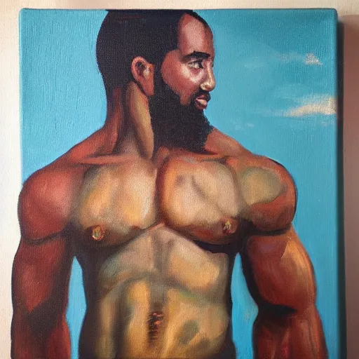 Prompt: “buff guy oil on canvas”