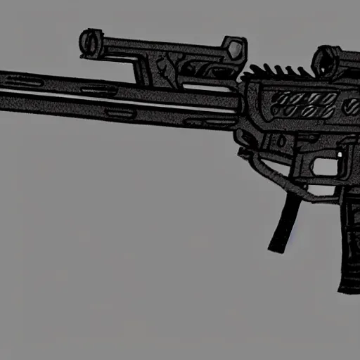 Prompt: toxic assault rifle, simple concept sketch