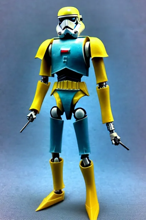 Image similar to 1 9 8 6 kenner action figure, 5 points of articulation, heroic human proportions, sci fi, high detail, t - pose, star wars, warhammer 4 0 0 0