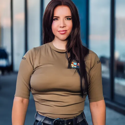 Prompt: photo still of real life kim possible inflated, 8 k, 8 5 mm f 1. 8