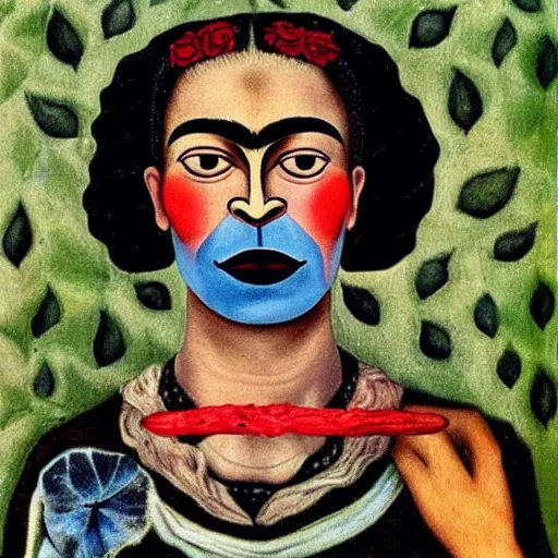 Prompt: !!!pareidolia!!! by Frida Kahlo