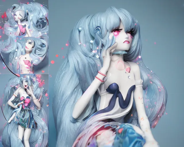 Prompt: James Jean isolated magical girl vinyl figure, figure photography, holographic undertones, glitter accents on figure, anime stylized, high detail, ethereal lighting - H 640