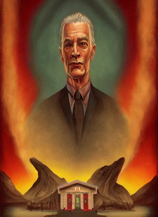 Prompt: twin peaks movie poster art by michael komarck