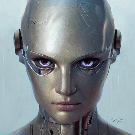 Image similar to a magical robot head, highly detailed, digital painting, smooth, sharp, beautiful face, expressive eyes, art by greg rutkowski and alex gray