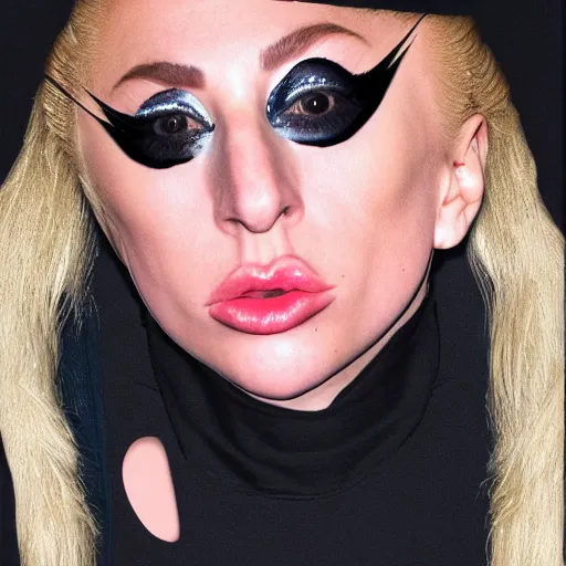 Prompt: photoshopped hyperrealistic photograph from lady gaga caugh pick nose