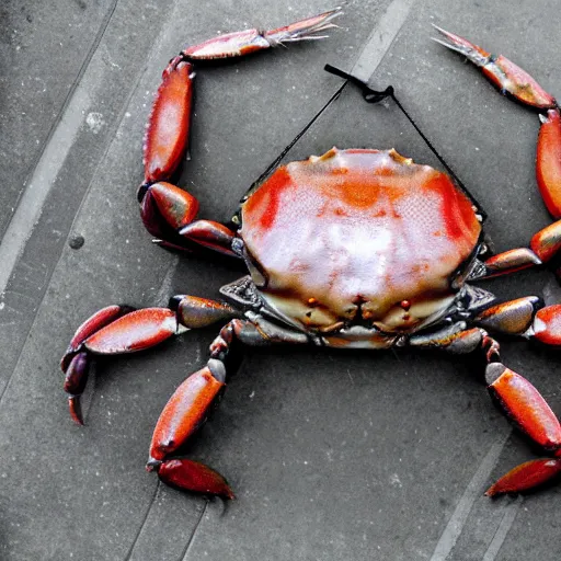 Image similar to A gigantic, huge crab, DSLR, 70mm, photograph, found footage