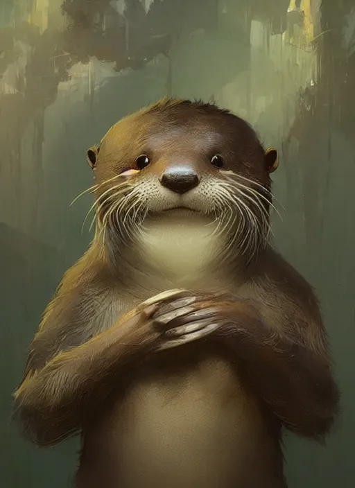 Prompt: a beautiful portrait of an anthropomorphic otter. character design by cory loftis, fenghua zhong, ryohei hase, ismail inceoglu and ruan jia. volumetric light, detailed, rendered in octane