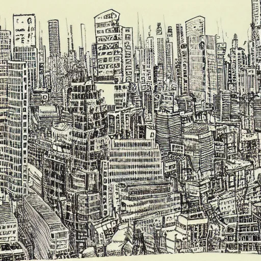 Image similar to a city by q hayashida, highly detailed, cityscape