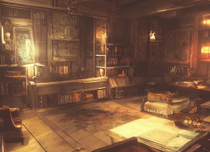 Prompt: a room by akihiko yoshida