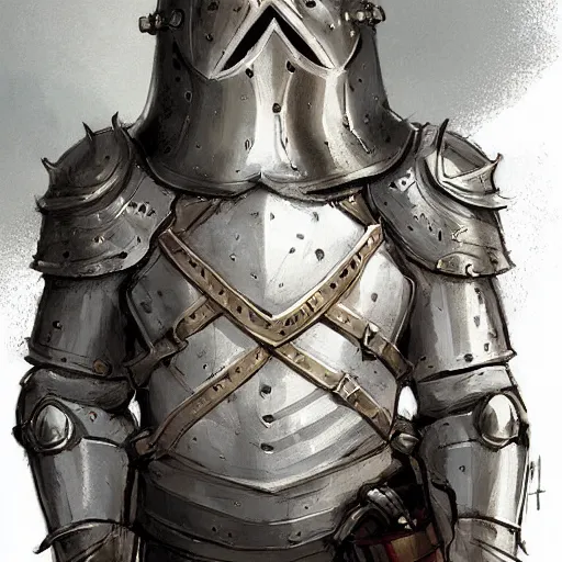 Prompt: cute white cat wearing medieval suit of armor, illustration, concept art, art by wlop, dark, moody, dramatic