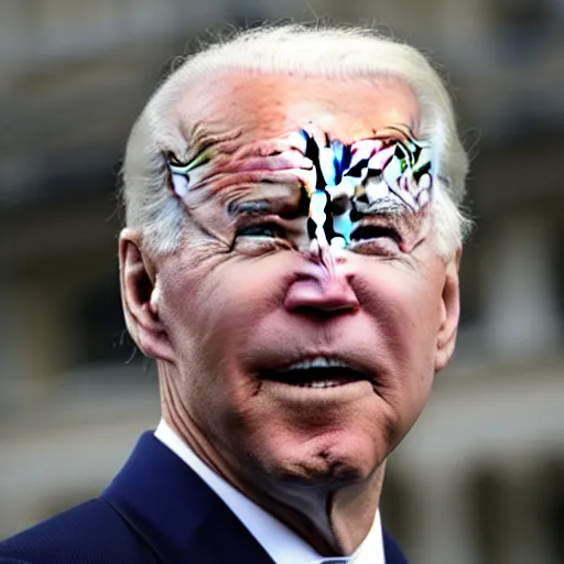 Prompt: joe biden making the creepiest face