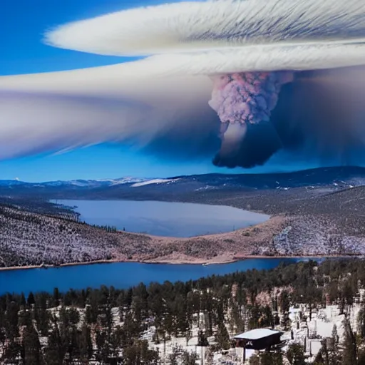 Image similar to Nuclear explosion in Big bear lake, California, Ariel view