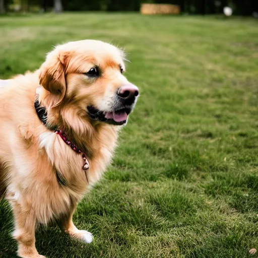 Image similar to golden retriever, dog, depth of field, centered, photo