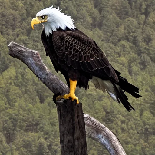 Image similar to half bald eagle half snake