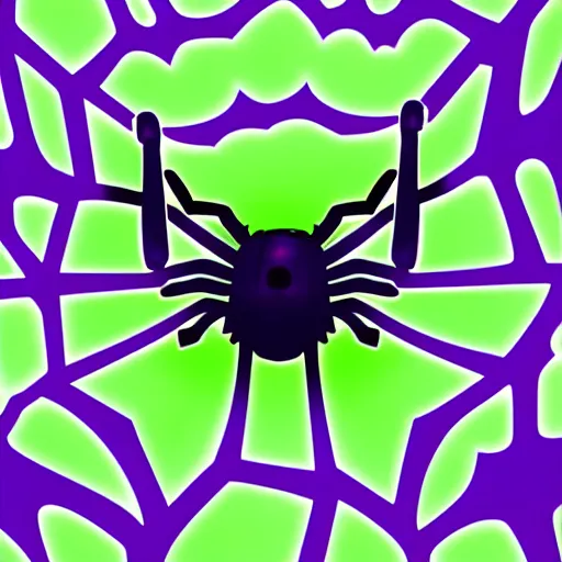 Image similar to spider, purple and green, style of hydro74, vector