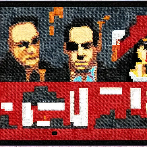 Image similar to sopranos video game, 1 6 - bit, pixel art