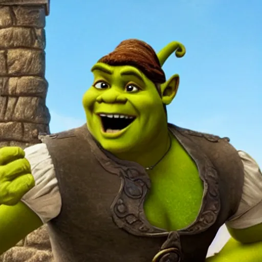 Prompt: antonio banderas in shrek