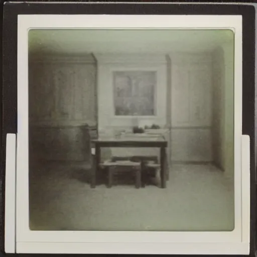 Prompt: polaroid coloured photo of a poltergeist paranormal activities