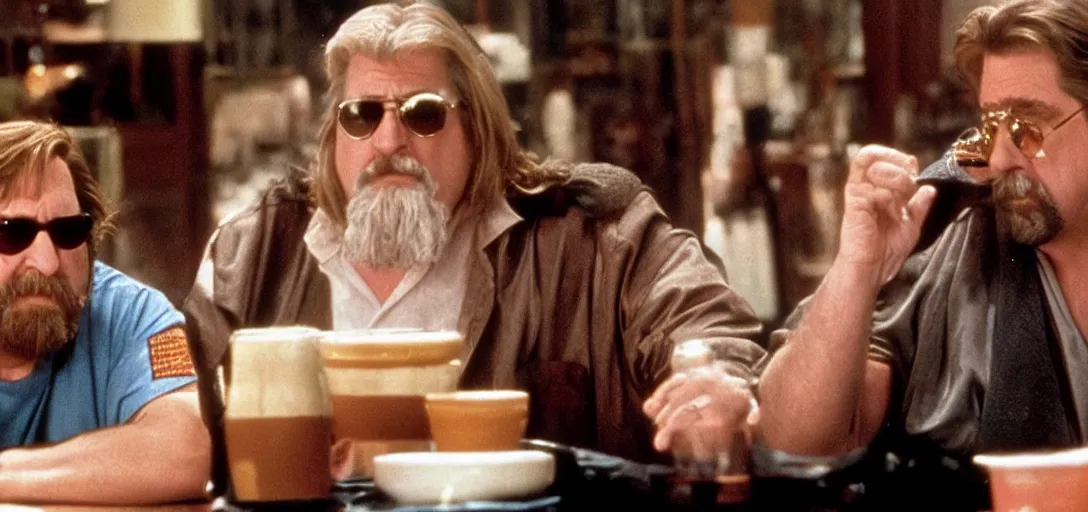 Image similar to The Big Lebowski but all the characters are played by John Goodman