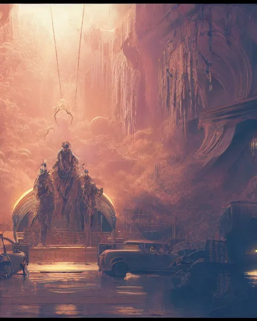 Prompt: the most amazing dream you ever had, hyper realistic, ambient lighting, concept art, intricate, hyper detailed, smooth, syd mead, craig mullins, gustave dore, beeple, lisa frank, vibrant, high contrast, volumetric lighting, octane