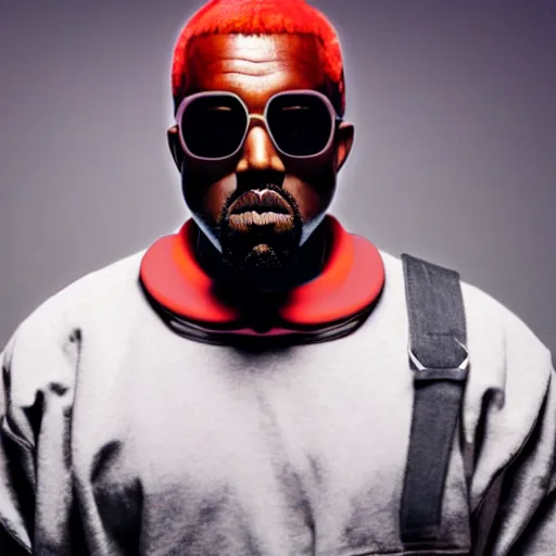 cinematic shot of Kanye West wearing a half-life HEV | Stable Diffusion