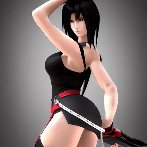 Prompt: Tifa Lockhart posing for selfie, 4k render